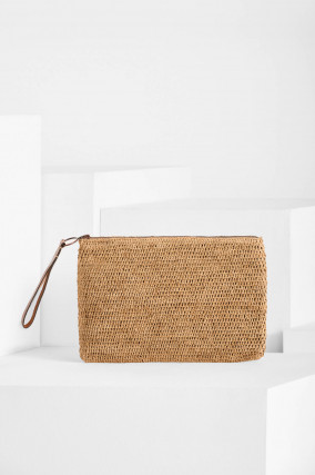 Clutch AMPY mit Lederriemen in Natur