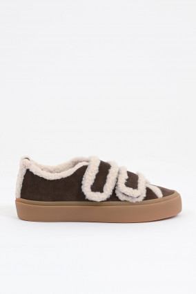 Sherling Sneaker in Braun/Creme