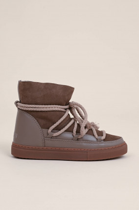 Lammfell-Boots CLASSIC aus Veloursleder in Taupe