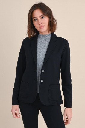 Blazer aus Viskose-Jersey in Schwarz