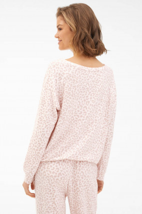 Viskose/Jersey Nightwear in Rosé gemustert