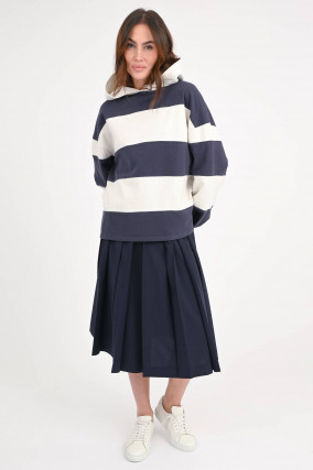 Gestreifter Hoddy in Navy/Creme
