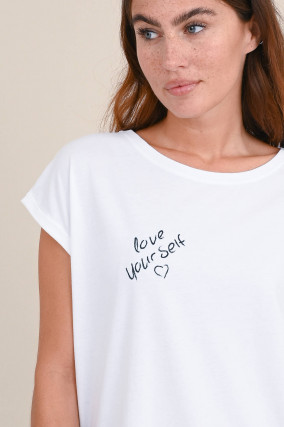 T-Shirt LOVE YOURSELF in Weiß