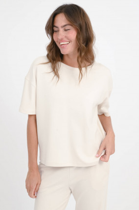 Weiches 3/4 Arm Shirt in Eggshell