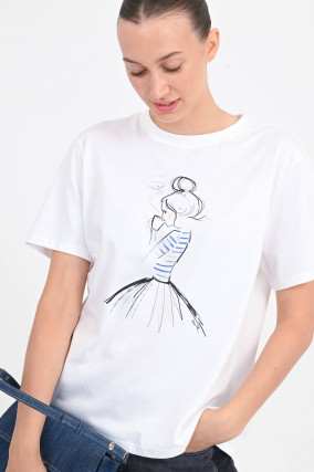 T-Shirt COFFEE in Weiß