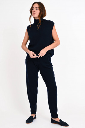 Cashmere-Strickhose JO in Navy