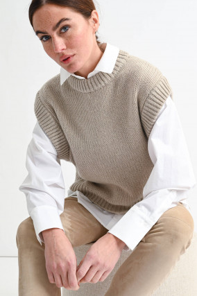 Grobstrick Cashmere Pullunder RORY in Sand 