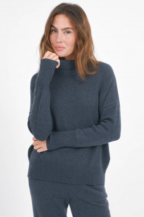 Cashmere-Pullover HEIDI in Graublau