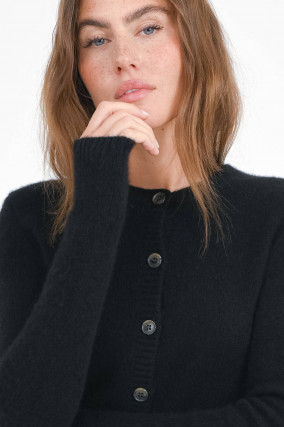 Seiden-Cashmere-Cardigan FELICIA in Schwarz