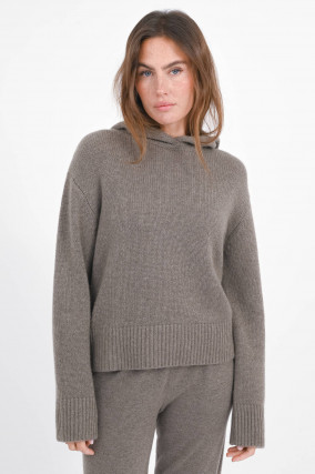 Cashmere-Kapuzenpullover KAROLIN in Truffle