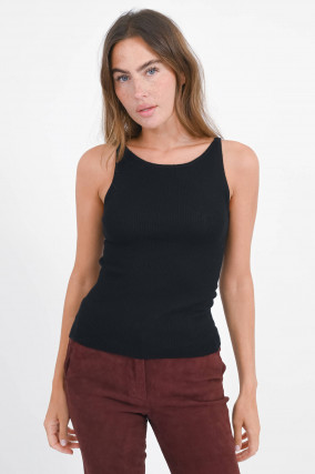 Cashmere-Tanktop LYNETTE in Schwarz