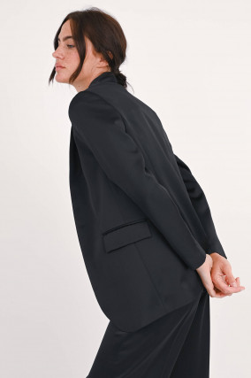 Oversize-Satinblazer in Schwarz