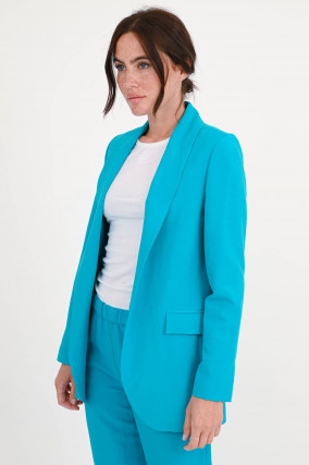 Oversize-Blazer mit Schalkragen in Türkis