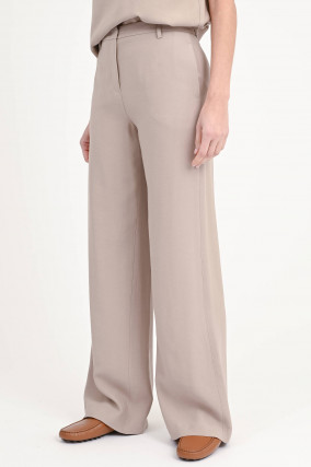 Wide-Leg Hose aus Viskose in Taupe