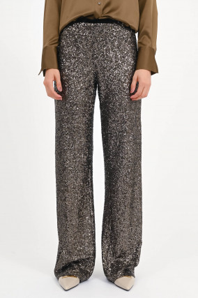 Pailetten-Hose in Taupe Shimmer
