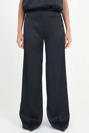 Hose in Satin-Optik in Notte
