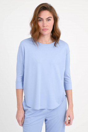T-Shirt aus Viskose-Mix in Hellblau