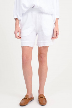 Musselin-Shorts CARMEN in Weiß