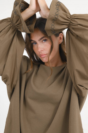 Sweatshirt SALEM mit Details in Khaki