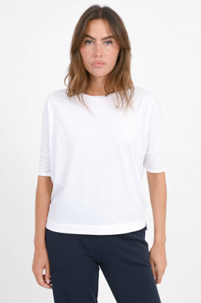 Rundhals-Shirt DAISY in Weiß