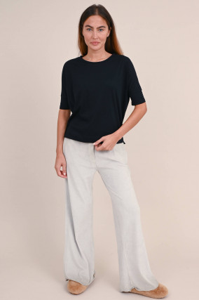 Lockeres Baumwoll Shirt in Schwarz