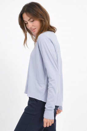 Shirt TENJA mit seitlichen Einsätzen in Lightsky