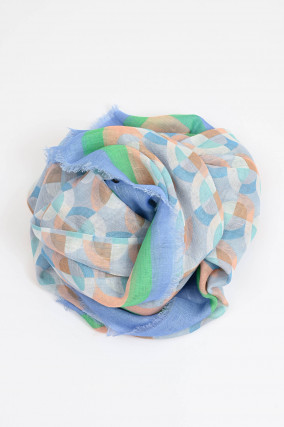Tuch KOOGLES in Blau/Grün gemustert