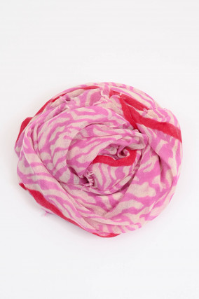 Cashmere-Schal CLAY in Pink/Creme gemustert