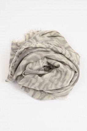 Cashmere-Schal CLAY in Grau gemustert