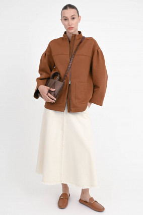 Sweatshirt-Jacke CADICE in Tabak