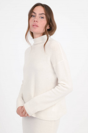 Cashmere-Mix Pullover ORLAYA in Ivory