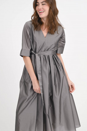 Kleid VIOLA mit ausgestelltem Rock in Silbergrau