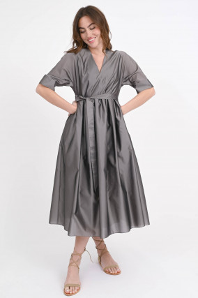 Kleid VIOLA mit ausgestelltem Rock in Silbergrau