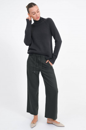 Woll-Cashmere Pullover MANTOVA in Dark Green