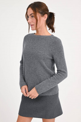 Pullover GEORG aus Cash-Woll-Mix in Grau