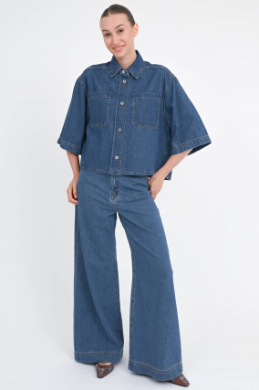 Jeanshemd ENZA in Medium Blie