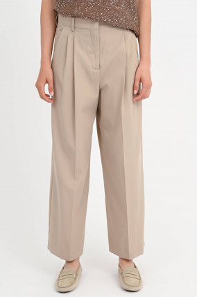 Wide-Leg Hose VETTURA in Hellbeige