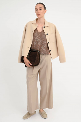 Wolljacke NORDICA in Almond