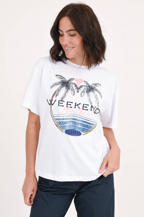 T-Shirt VITERBO mit Print in Weiß/Multicolor