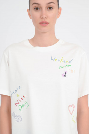 T-Shirt ACLINE in Weiß/Multicolor