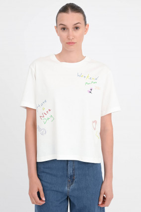 T-Shirt ACLINE in Weiß/Multicolor
