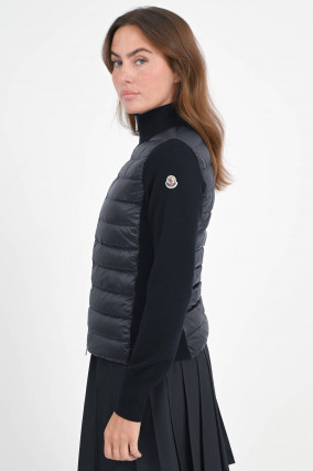 Hybrid Strickjacke mit Stehkragen in Midnight