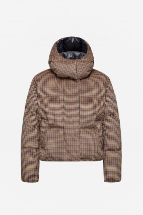 Daunenjacke QUIERZY mit Hahnentrittmuster in Braun