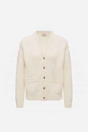 Cardigan aus Wollmix in Elfenbein