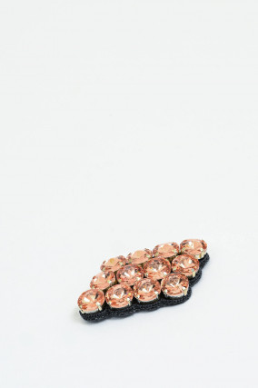 Brosche mit Glitzersteinen in Light Orange