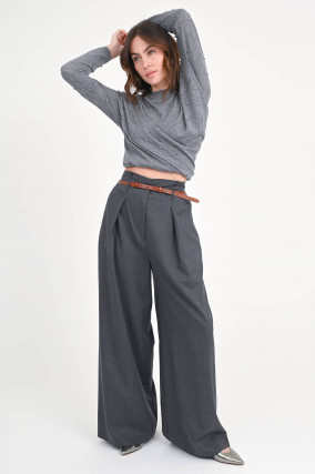 Wide-Leg Hose in Anthrazit