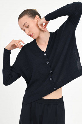 Strickweste mit V-Neck in Navy