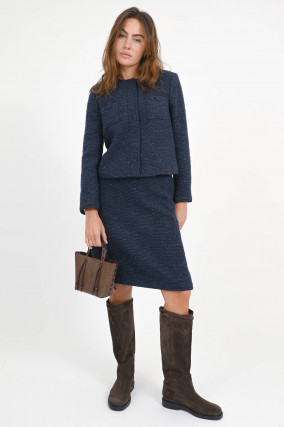 Tweed Jacke HENNI in Midnight
