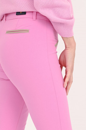 Chino ROYAL mit Lederdetails in Pink