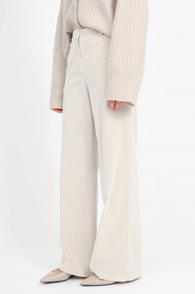 Straight-Leg-Pants aus Cord in Opal White